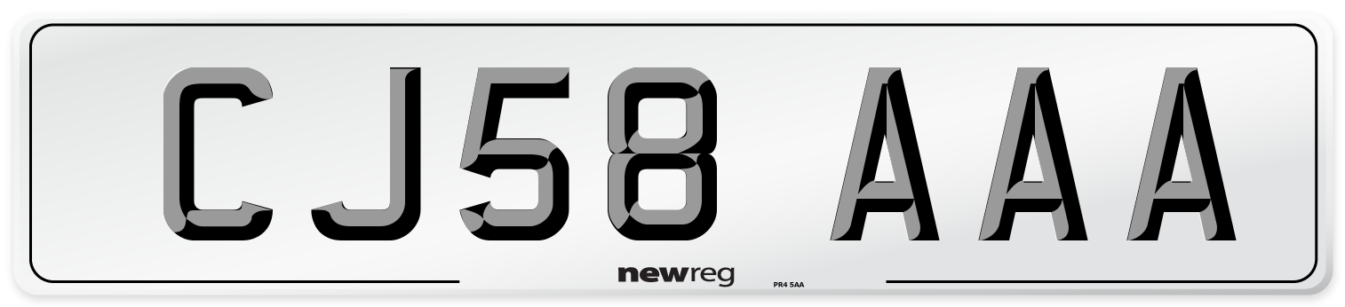 CJ58 AAA Number Plate from New Reg